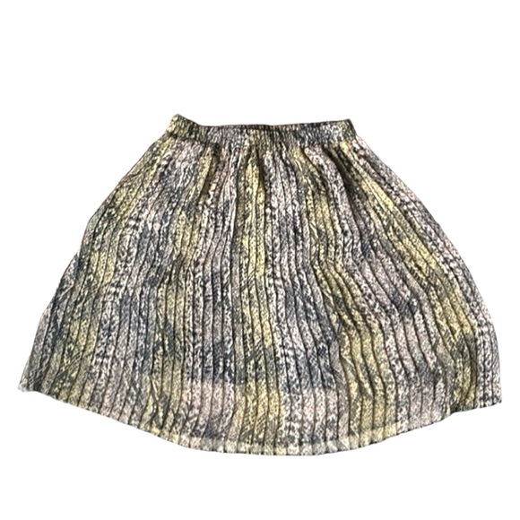 Vintage 90s Y2K Women’s Snake Print Retro Pleated Chiffon mini A-line Skirt XS - Picture 1 of 11